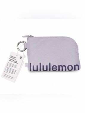 Lululemon Clipable Card Pouch O/S Faint Lavender Grape Mist Silver NWT